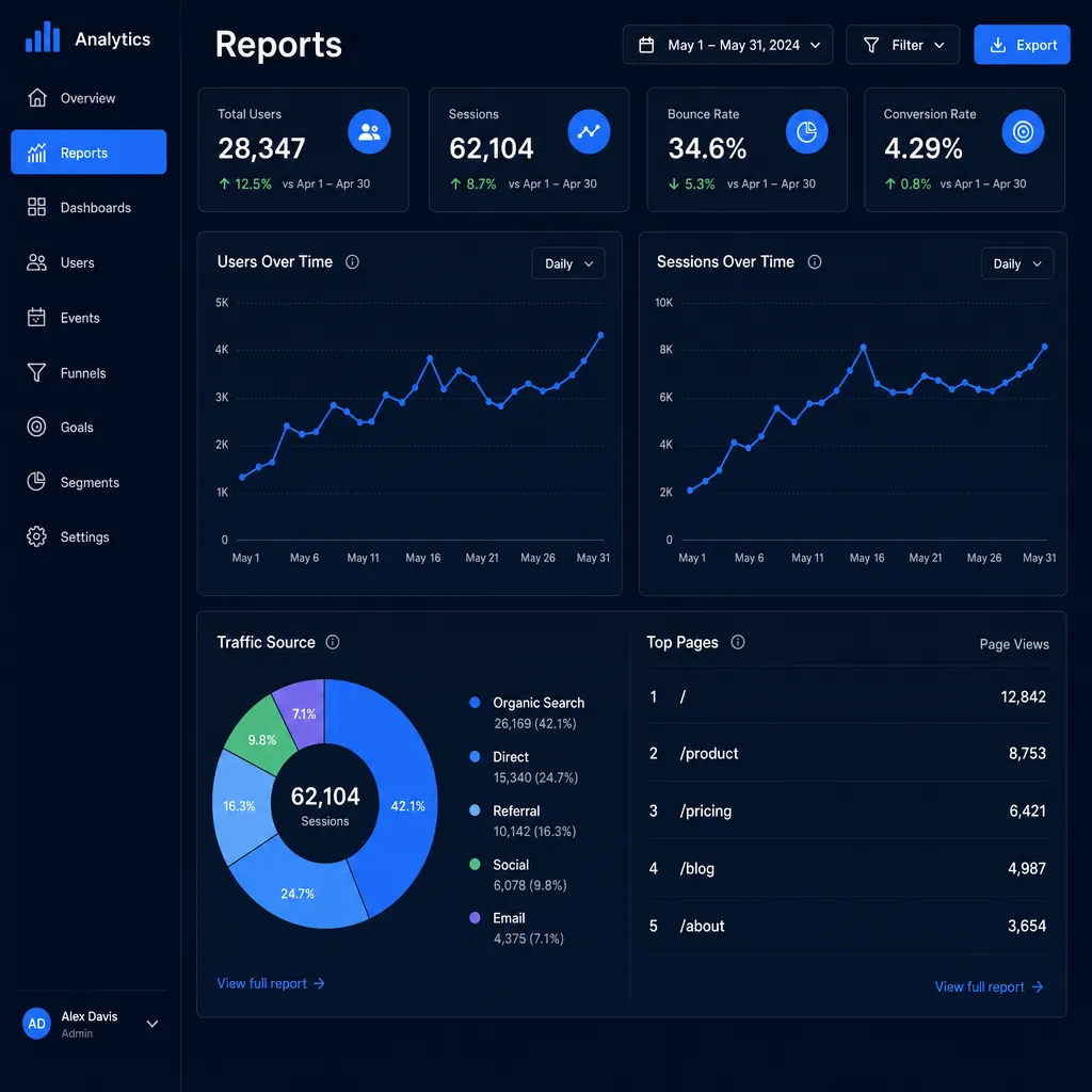 Internal dashboard development screen example built by Next Level Apps