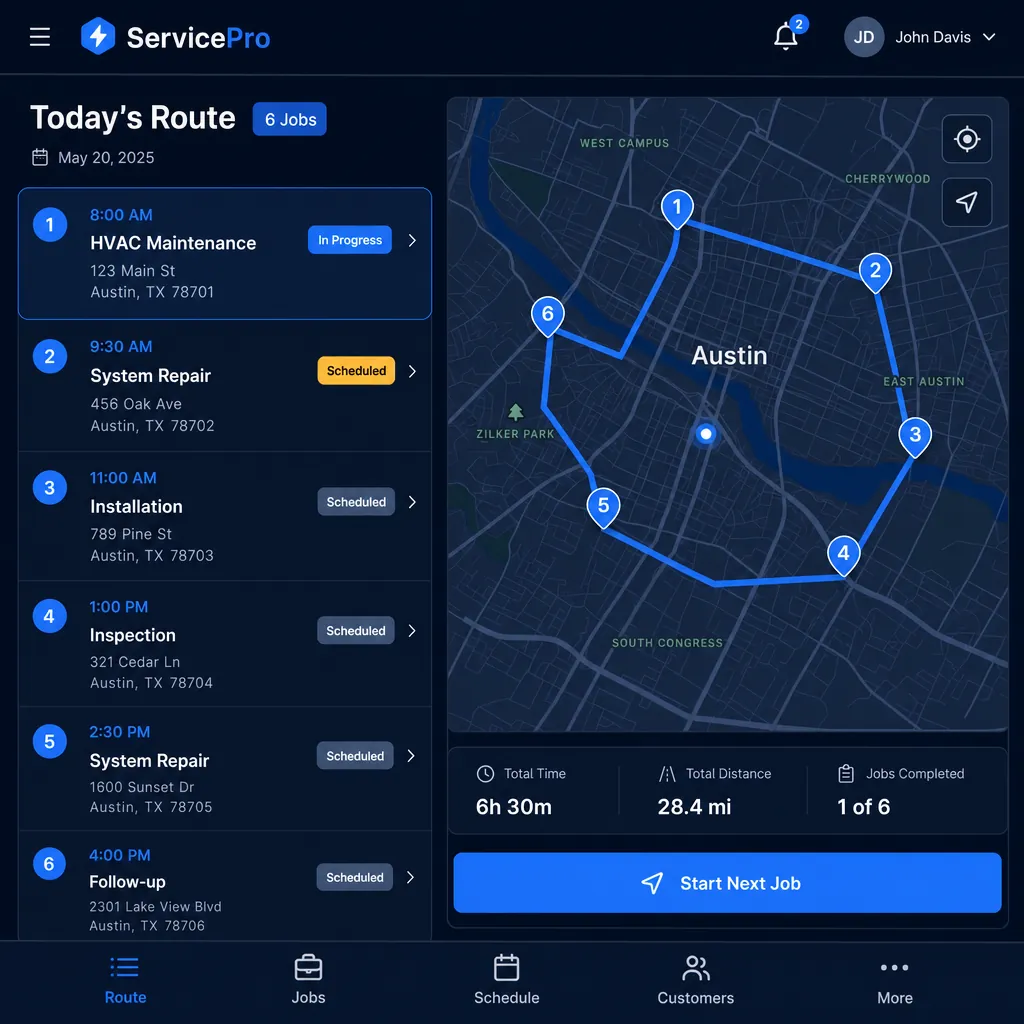 Custom web application development screen example built by Next Level Apps